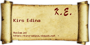Kirs Edina névjegykártya